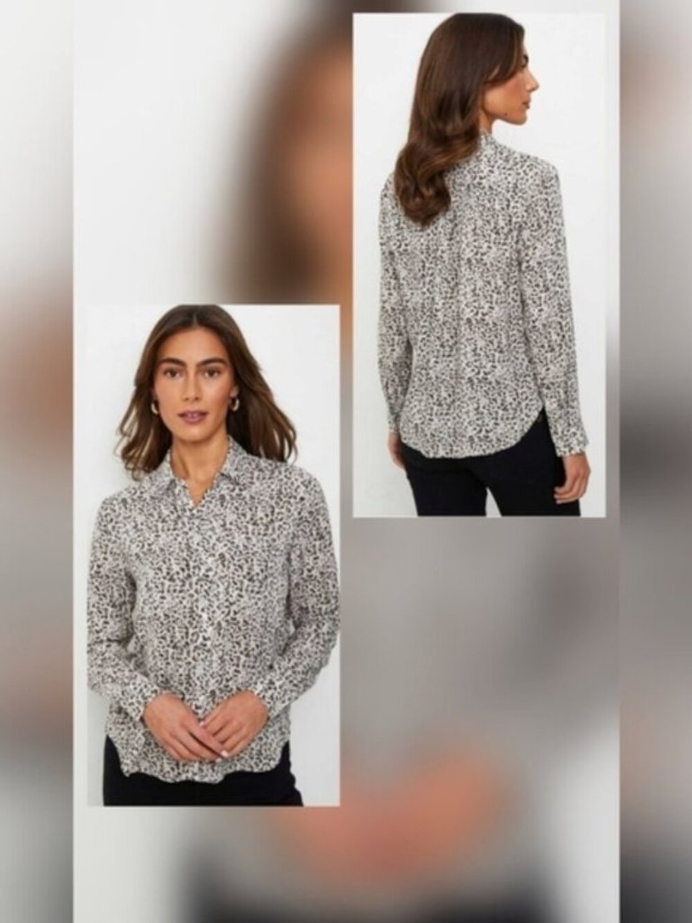 Rails SZ M Joshephine Cheetah Long Sleeve Button Down Collared Shirt Relaxed Fit